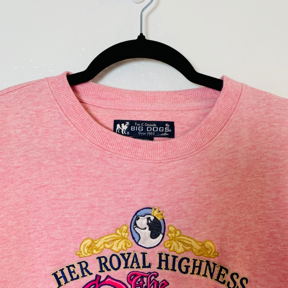 Big Dogs Sweatshirt Womens 1X Pink "Her Royal Highness" The Queen " Call Me Mom - Picture 2 of 11